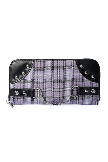Tartan Handcuff Wallet - Purple